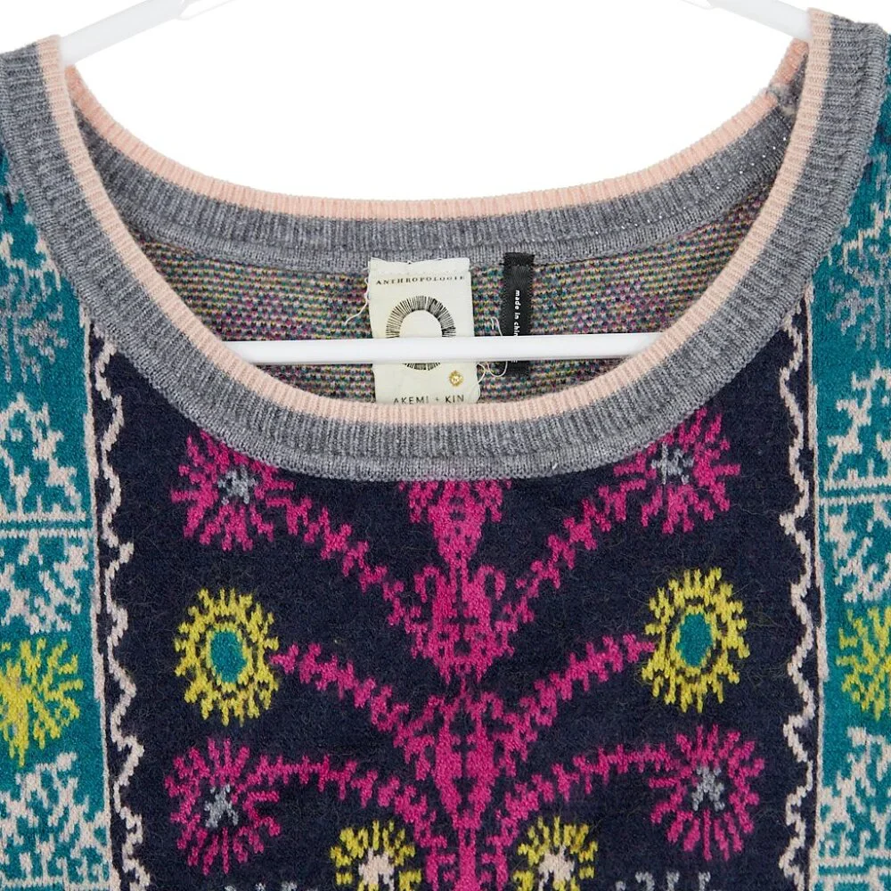 Anthropologie Akemi & Kin Kaleidoscope Sweater Knit Short Sleeve Dress Medium - Picture 3 of 6